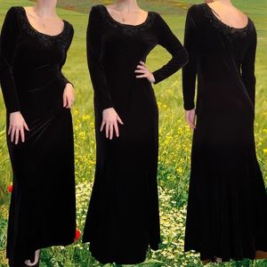 Stunning Black Velvet Gown
